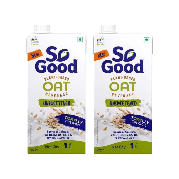 So Good Unsweetened Plant Based Oat Beverage - Pack of 2