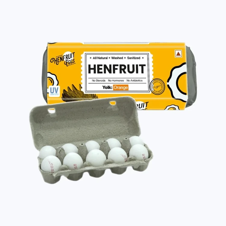 Hen Fruit -10 Farm Fresh No Antibiotics White Protein Rich Eggs