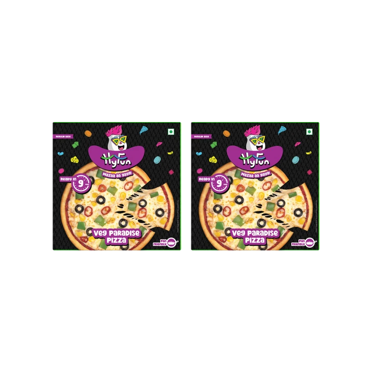 HyFun Veg Paradise Pizza (Regular Base) - Pack of 2
