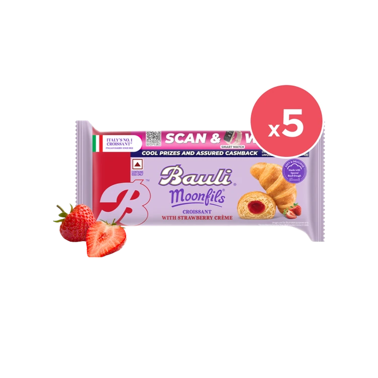 Bauli Moonfils Strawberry Crème Croissant - Pack of 5