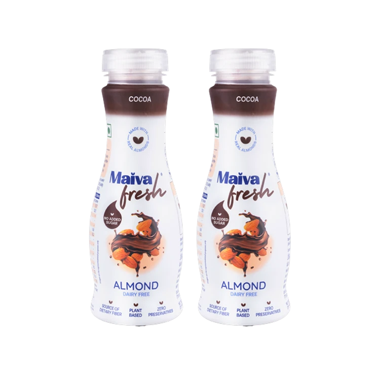 Maiva Fresh Dairy Free Almond Milk - Cocoa - Pack of 2
