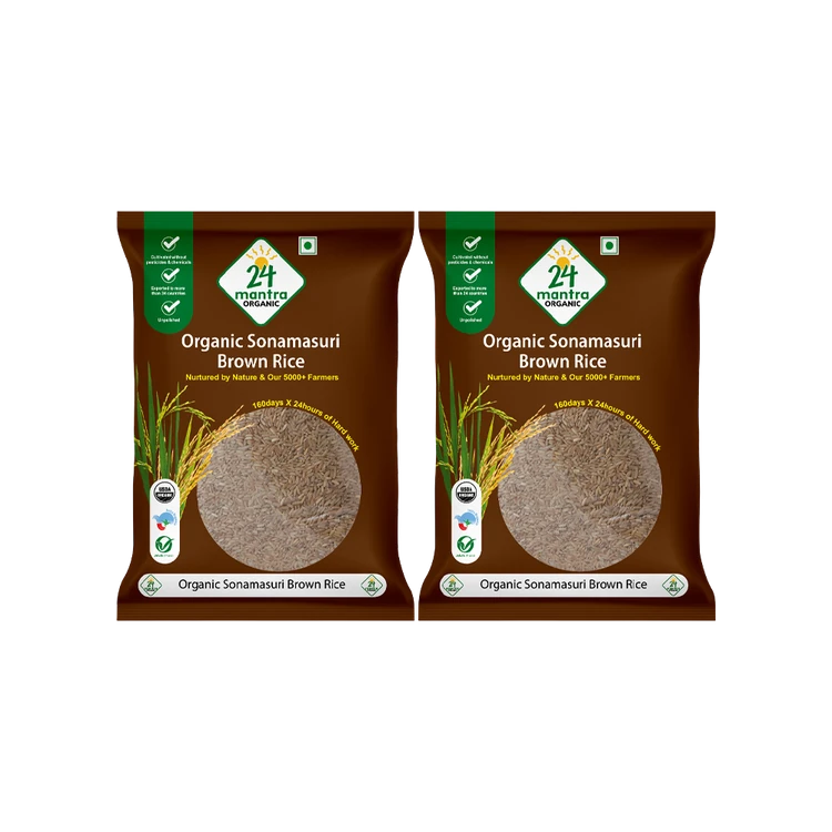 24 Mantra Organic Brown Sonamasuri Rice - Pack of 2