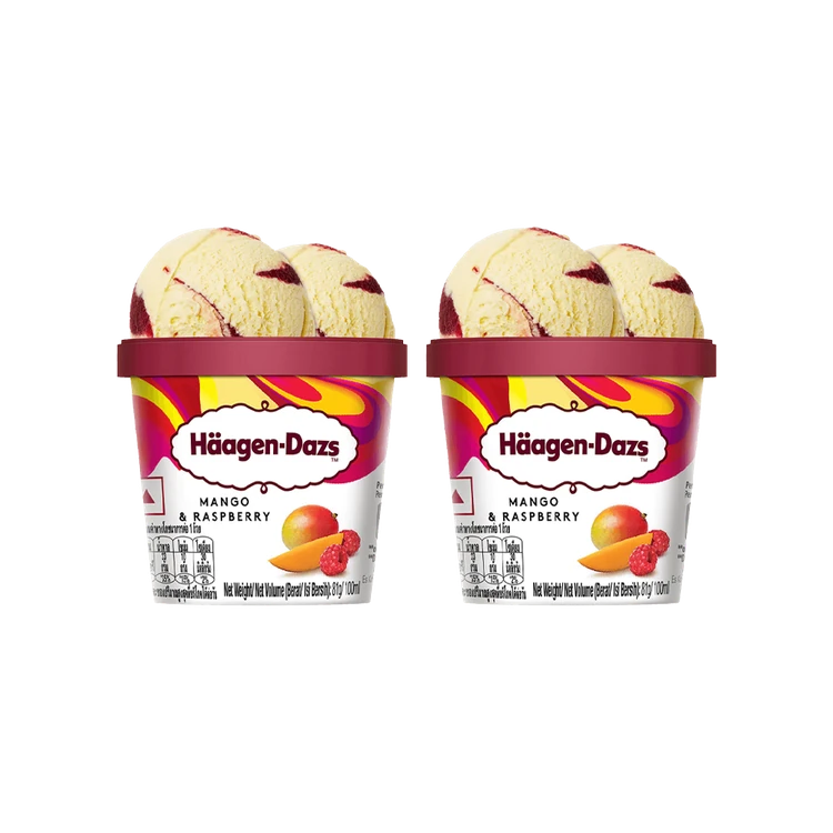 Haagen-Dazs Mango & Raspberry Ice Cream Cup - Pack of 2