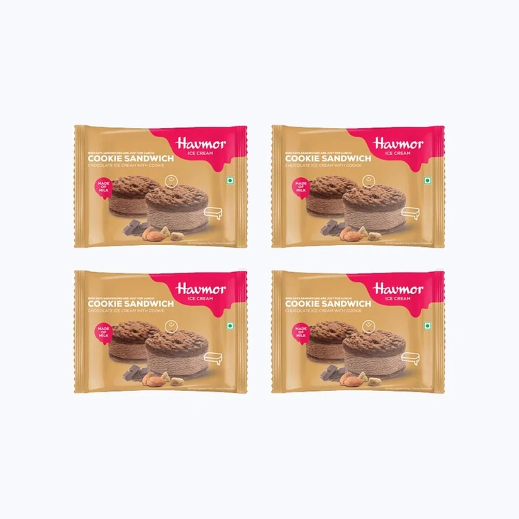 Havmor Cookie Chocolate Ice Cream Sandwich - Pack of 4