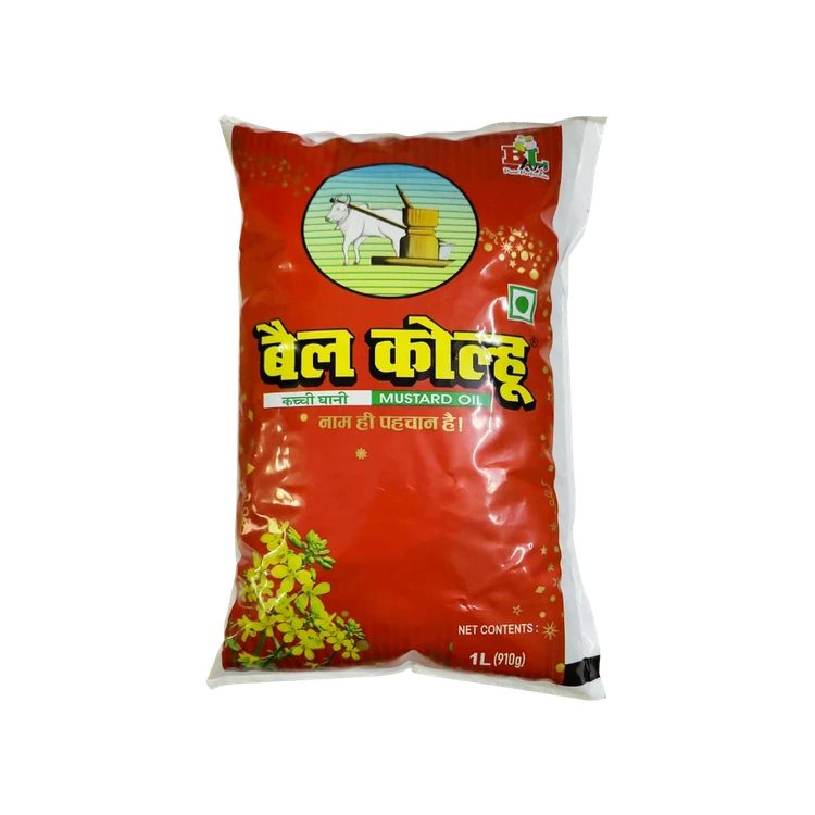 Bail Kolhu Kachi Ghani Pouch Mustard Oil (Sasive Enne)