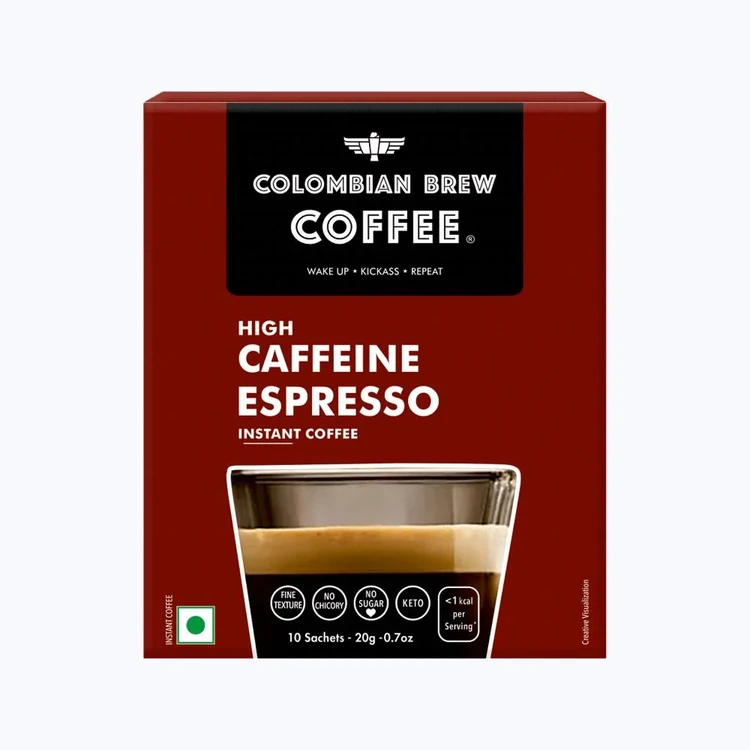Colombian Brew Coffee High Caffeine Instant Coffee