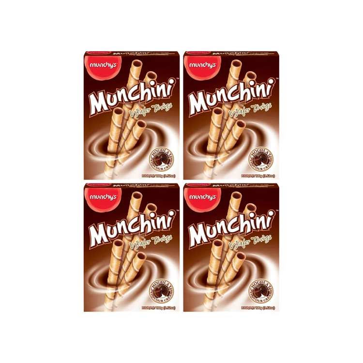 Munchy's Munchini Chocolate Wafer Roll - Pack of 4