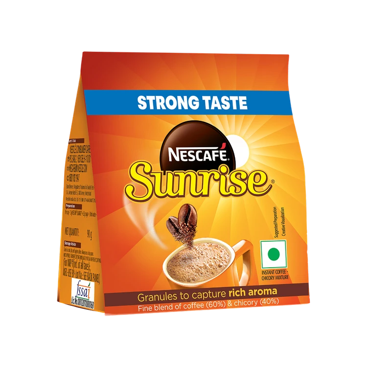 Nescafe Sunrise Instant Coffee Powder, Strong Taste, Coffee-Chicory Mix