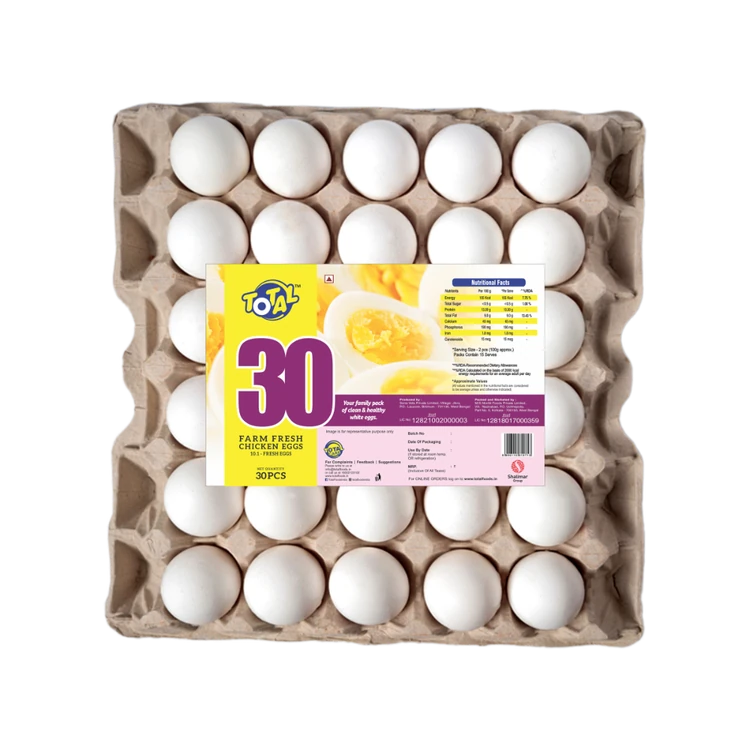 Total 30 Farm Fresh White Eggs