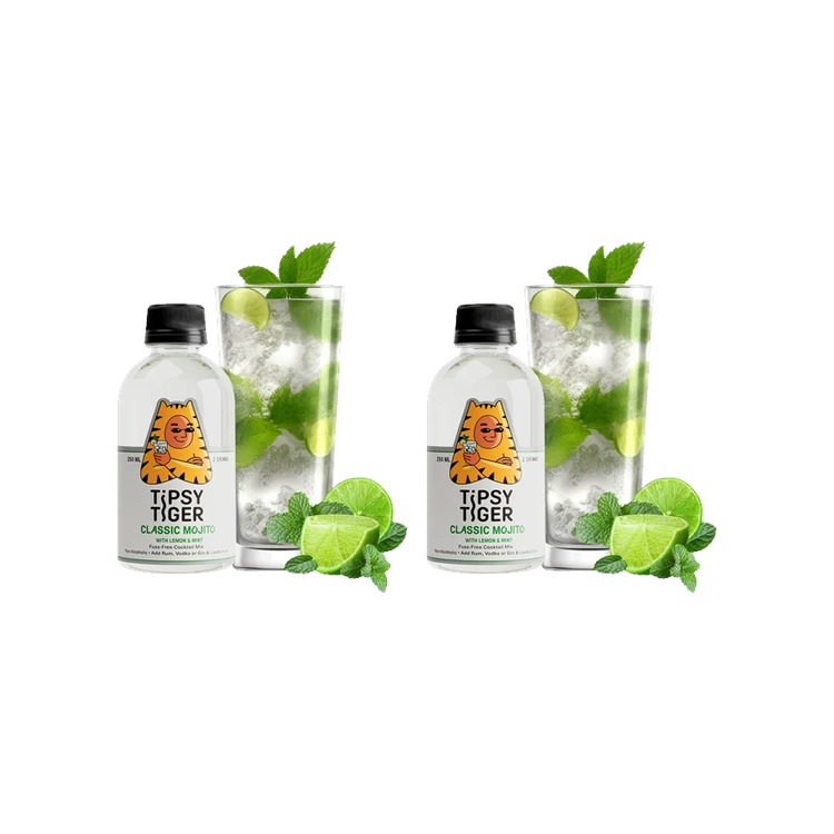 Tipsy Tiger Mojito Mocktail Cocktail Mix With Lemon & Mint - Pack of 2