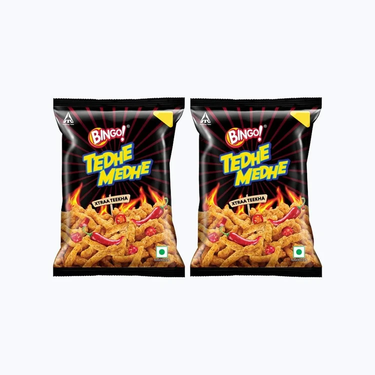 Bingo Tedhe Medhe Xtraa Teekha Crisps - Pack of 2