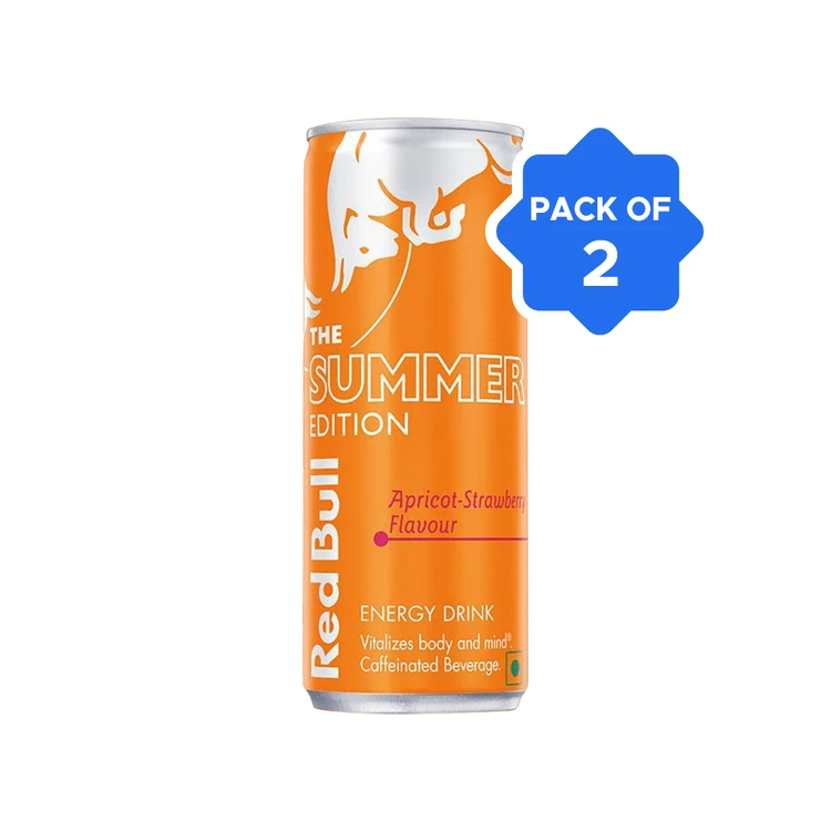 Red Bull Energy Drink The Summer Edition, Apricot-Strawberry Flavour - Pack of 2