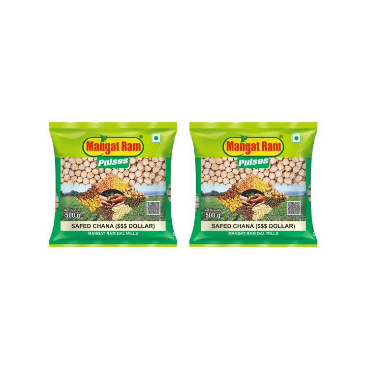 Mangat Ram Safed Kabuli Chana (Big Size) - Pack of 2 (Kabuli Kadale)