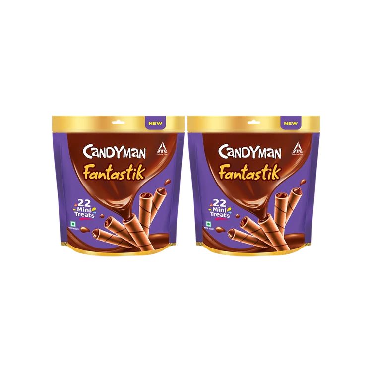 Sunfeast Fantastik Mini Treats (Homepack) Wafer Roll - Pack of 2