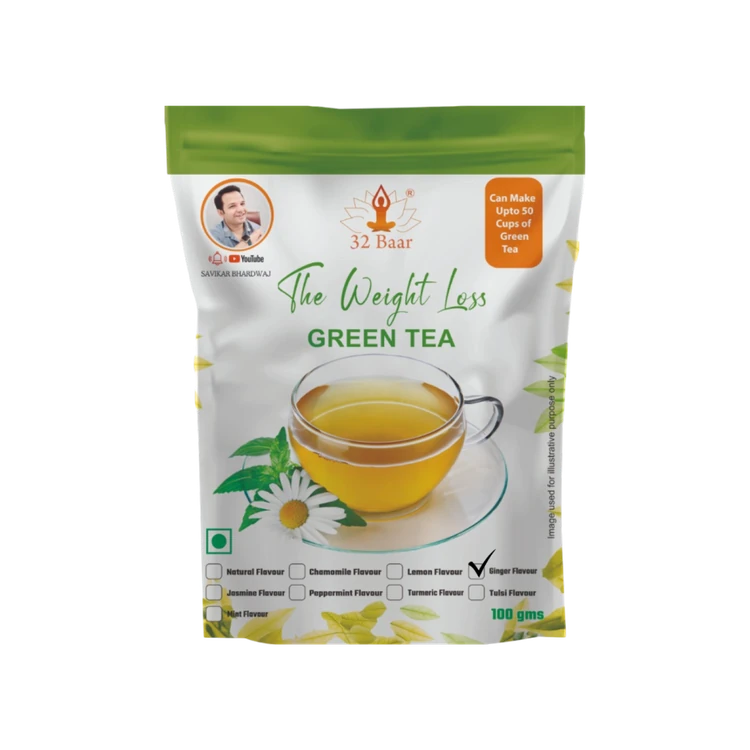 32 Baar The Weight Loss Green Tea Leaves (Ginger Flavour)