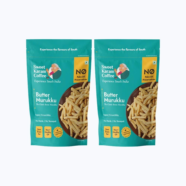 Sweet Karam Coffee Butter Murukku Namkeen - Pack of 2