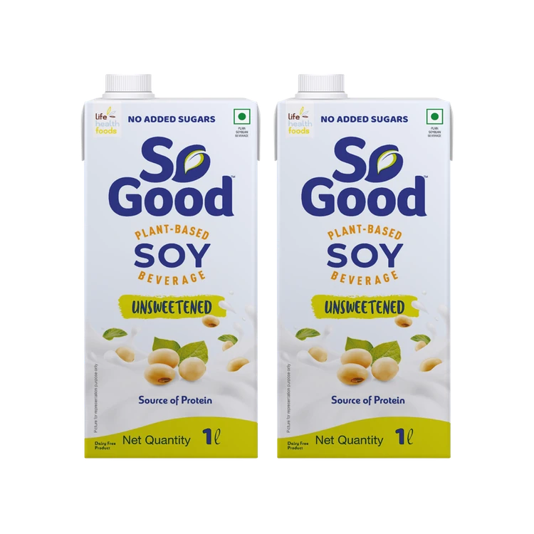 So Good Natural Unsweetened Soy Beverage - Pack of 2