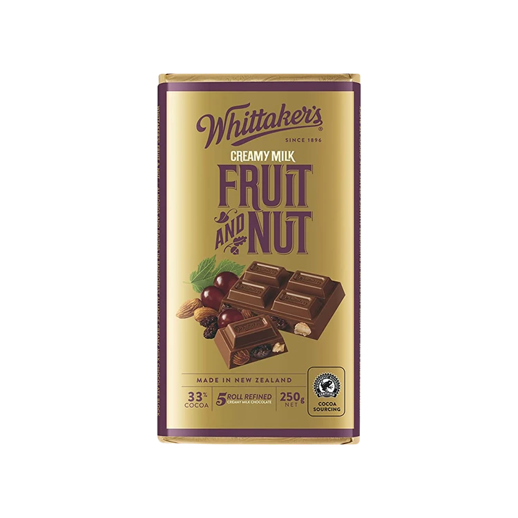 Whittaker's Creamy Milk Fruit & Nut Chocolate Bar (33% Cocoa)
