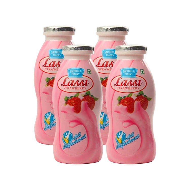 Mother Dairy Strawberry Lassi - Pack of 4