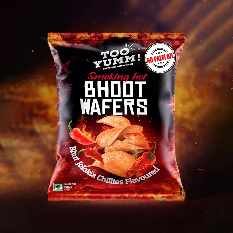 Too Yumm Bhoot Wafers Spicy Jholokia Chilli Potato Chips