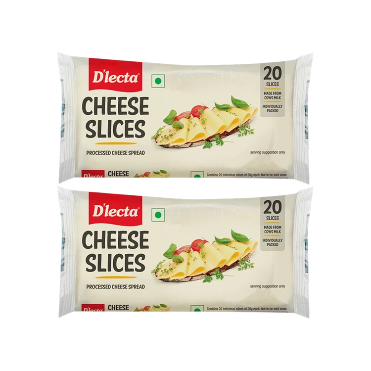 D'lecta Processed Cheese Slices (400 g) - Pack of 2