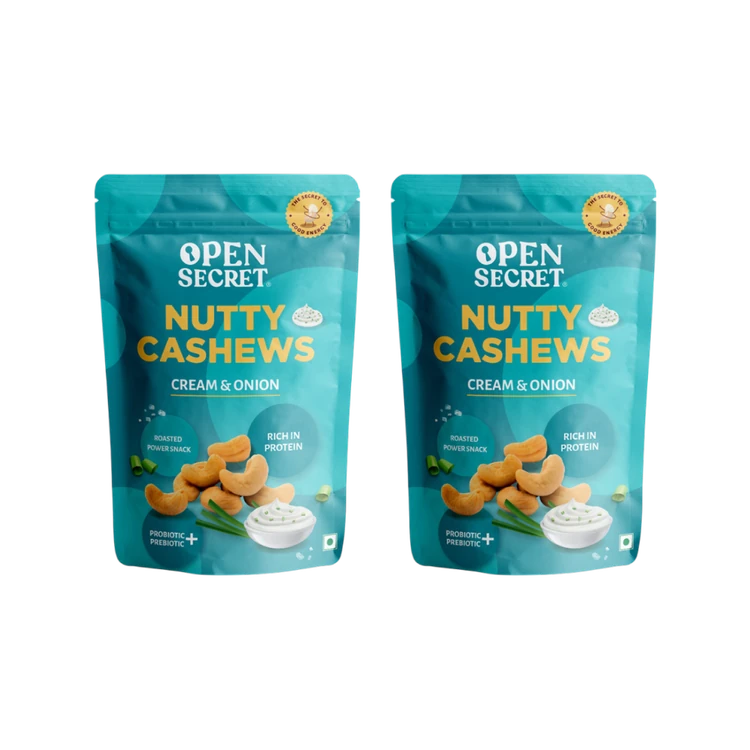 Open Secret Flavoured Cashew - Namkeen Cream & Onion - Pack of 2