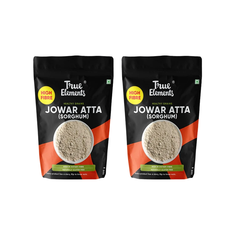 True Elements Jowar Flour - Sorghum Atta - Pack of 2 (Jola Hittu)