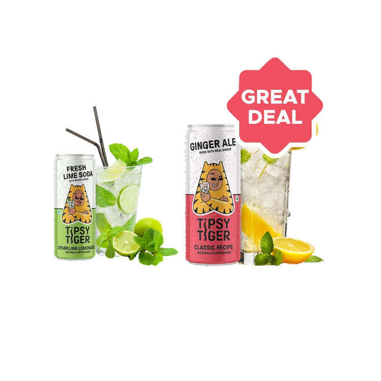 Tipsy Tiger Fresh Lime Soda + Ginger Ale Combo