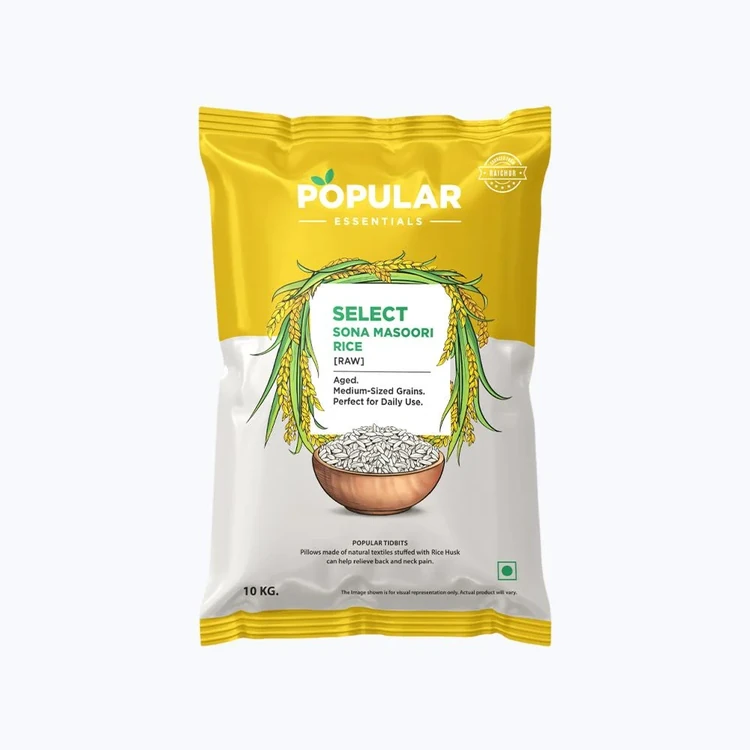 Popular Essentials Select Raw Sonamasuri Rice (Medium Grain) (Sonamasuri Akki)