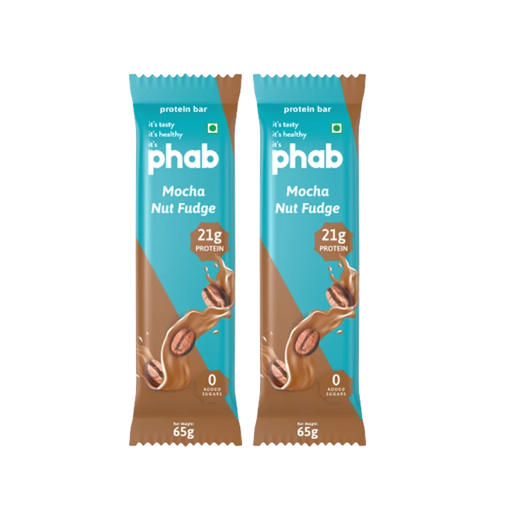 Phab 21g Protein Mocha Nut Fudge Protein Bar - Pack of 2