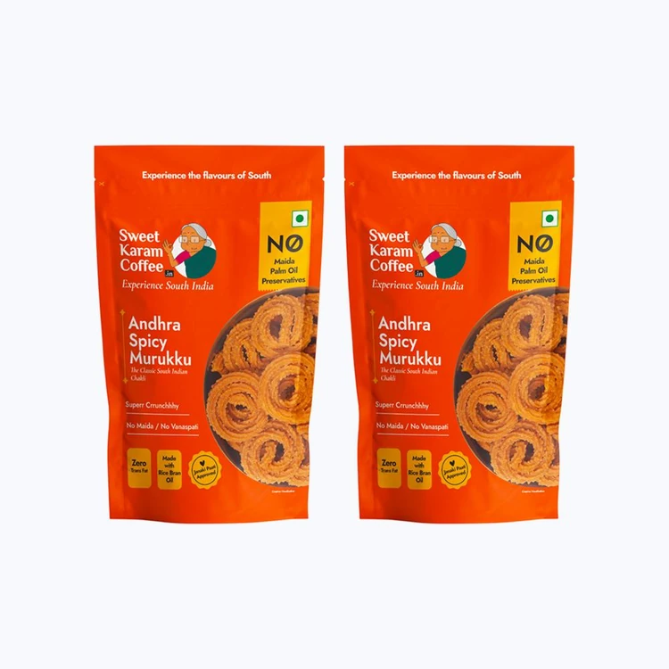 Sweet Karam Coffee Andhra Spicy Murukku - Pack of 2