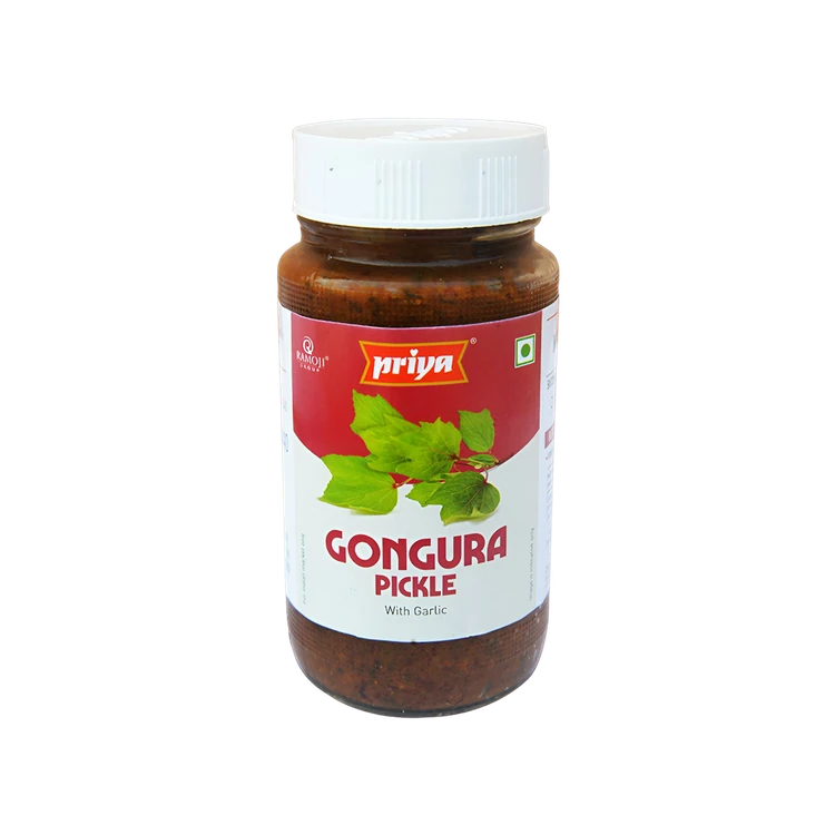 Priya Gongura with Garlic Pickle