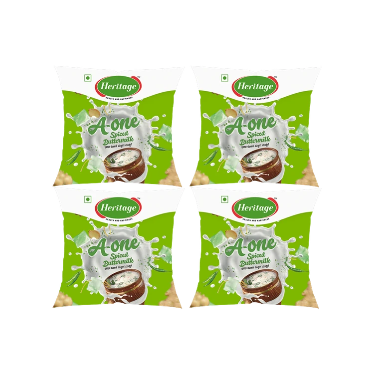 Heritage A-One Spiced Salted Buttermilk - Pack of 4
