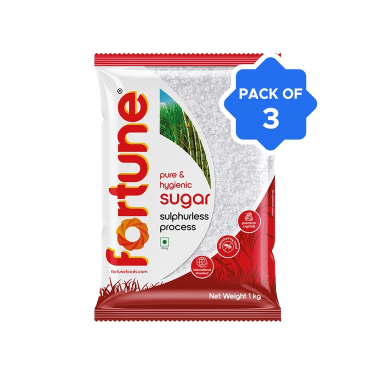 Fortune Sulphurless Sugar - Pack of 3 (Sulphur Rahitha Sakkare)