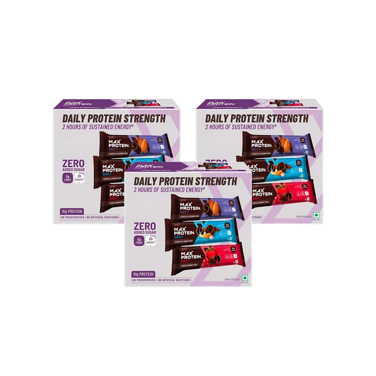 RiteBite Max Protein Daily 10 g Protein Bar Box (Assorted) - Pack of 3