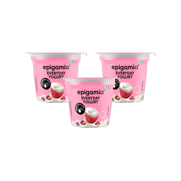 epigamia Everyday Lychee Yogurt - Pack of 3