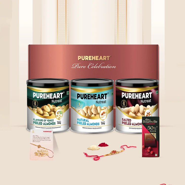 Pureheart Rakhi Gift Pack - Chocolate & Flavoured Almonds