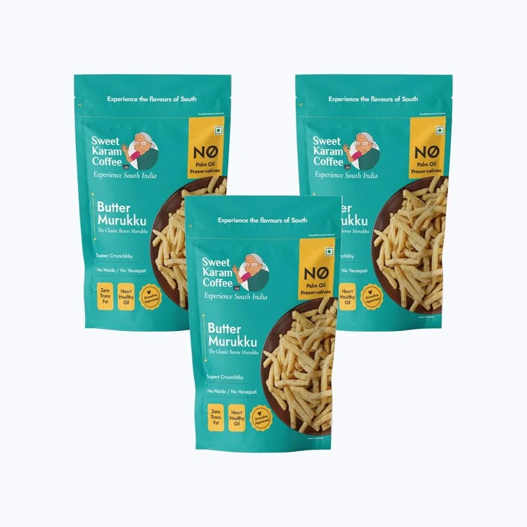 Sweet Karam Coffee Butter Murukku Namkeen - Pack of 3