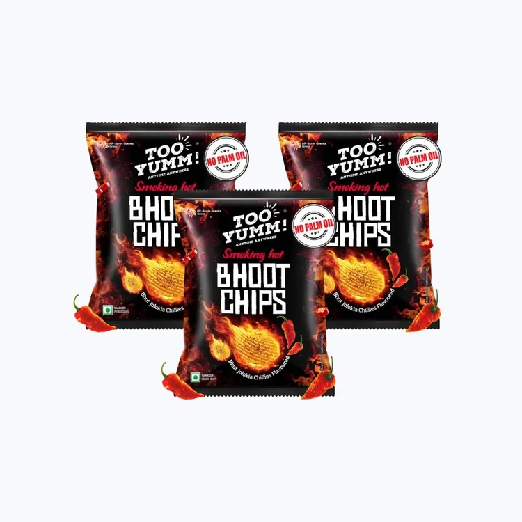 Too Yumm Bhoot Potato Chips Spicy Chilli Snacks - Pack of 3