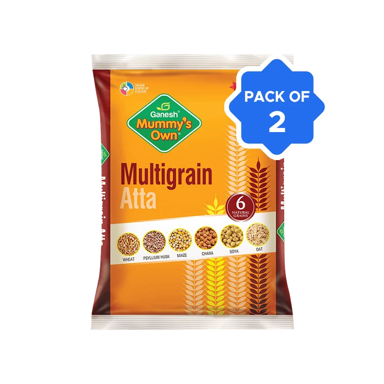 Ganesh Whole Wheat Multigrain Atta - Pack of 2 (Siri Daanya Hittu)