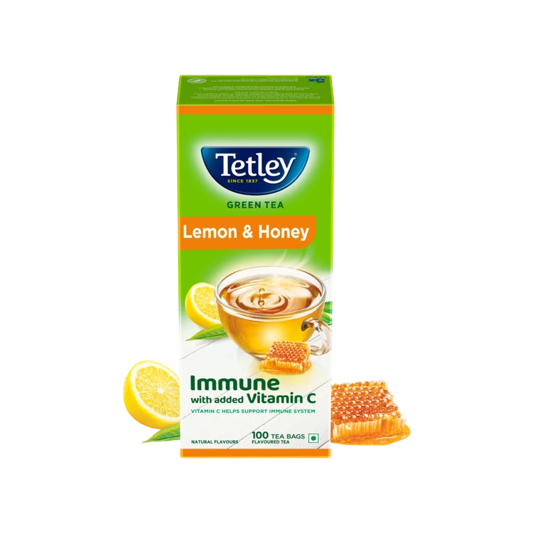 Tetley Lemon & Honey Green Tea Bags (with added Vitamin C)