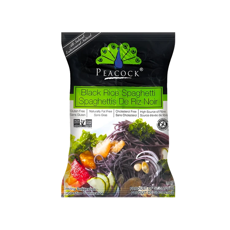 Peacock Black Rice Spaghetti