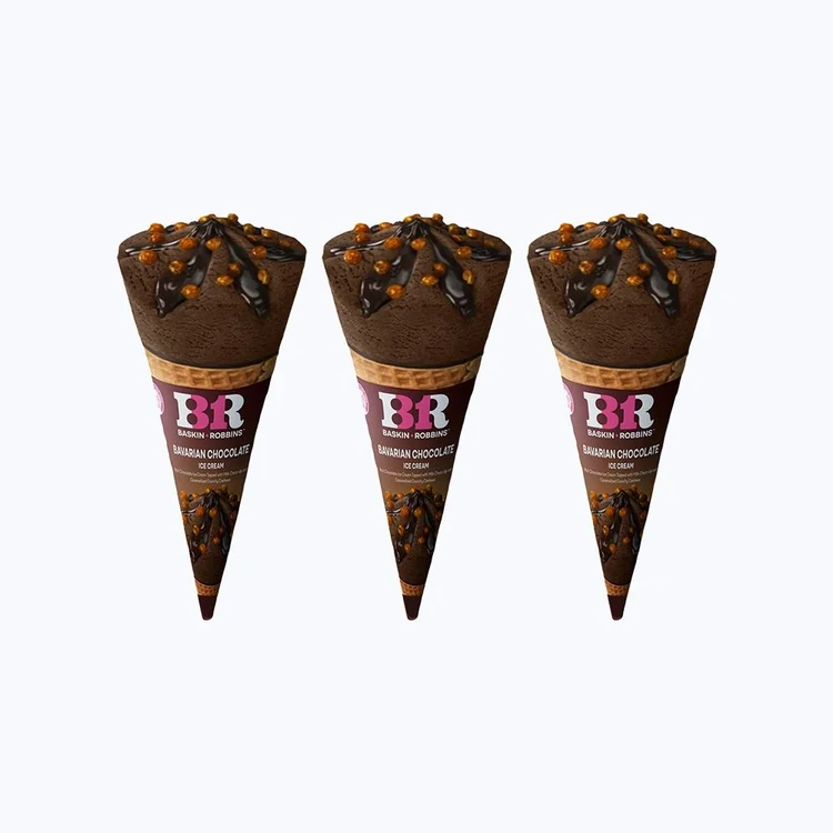 Baskin Robbins Bavarian Chocolate Ice Cream Cone - Pack of 3