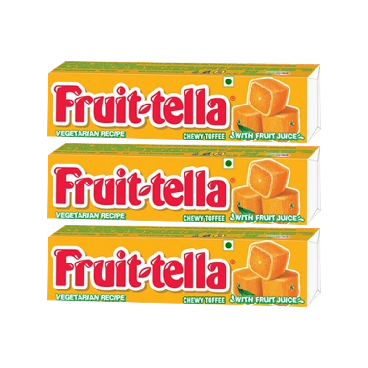 Fruittella Orange Flavour Chewy Toffee - Pack of 3
