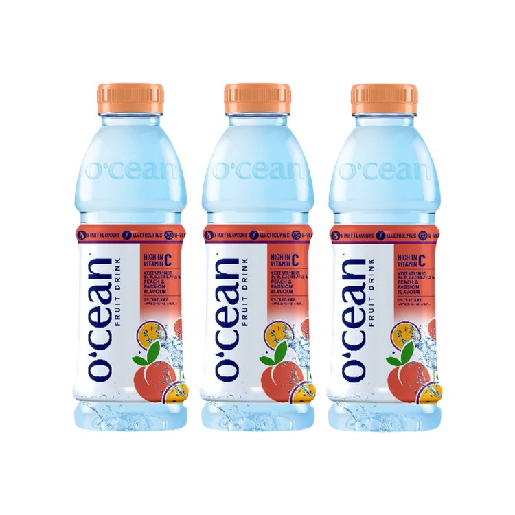O'cean Peach & Passion Fruit Flavoured Water - Pack of 3