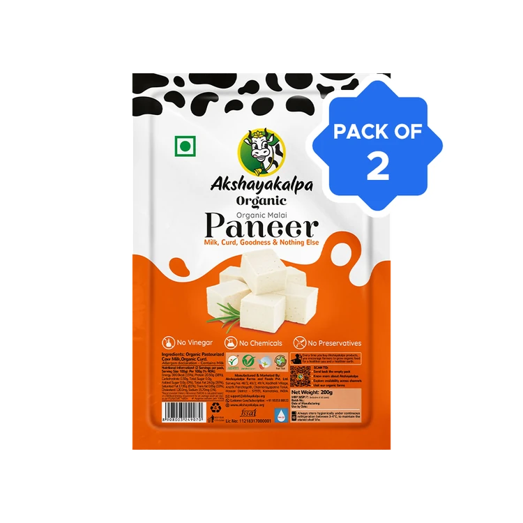 Akshayakalpa Organic Malai Paneer - Pack of 2