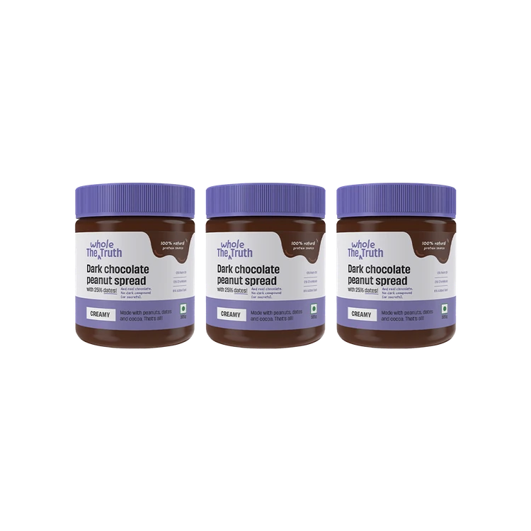 The Whole Truth Dark Chocolate Creamy Peanut Butter - Pack of 3