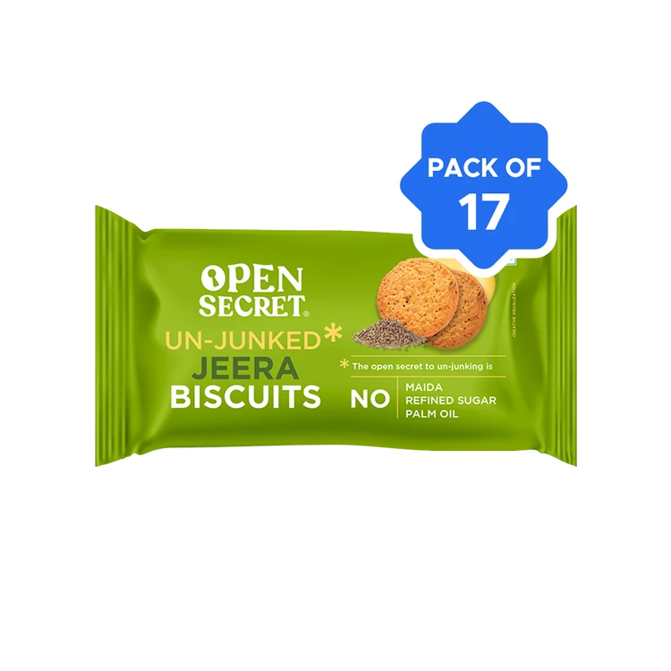 Open Secret Zero Maida Healthy Millet Biscuit - Jeera - Pack of 17