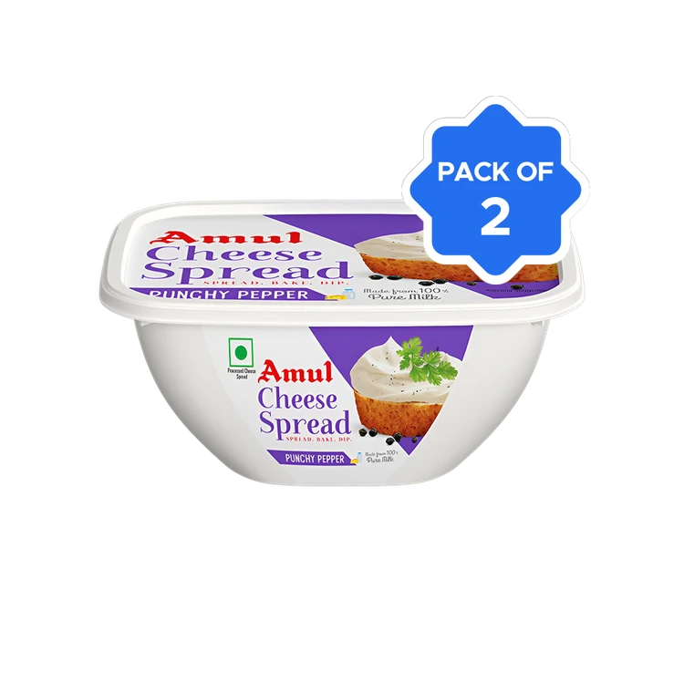 Amul Punchy Pepper Cheese Spread - Pack of 2