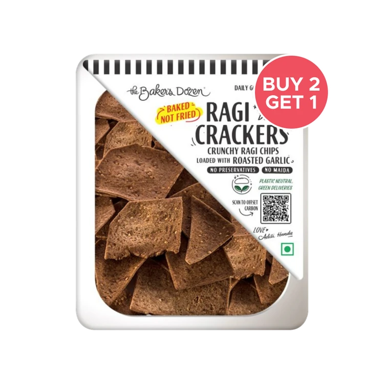 The Baker's Dozen High Protein Ragi Crackers Chips - Buy 2 Get 1 Free